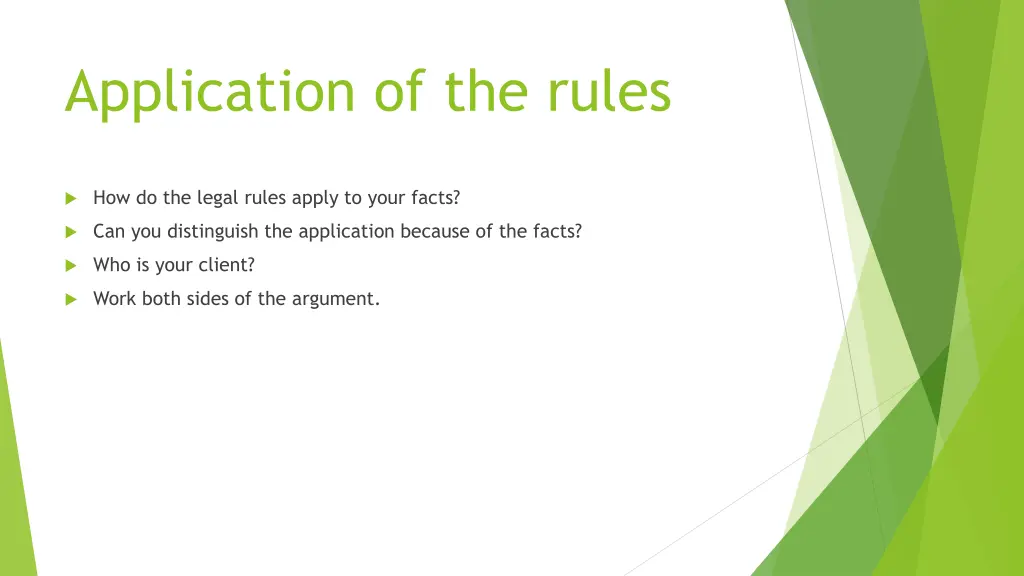 application of the rules