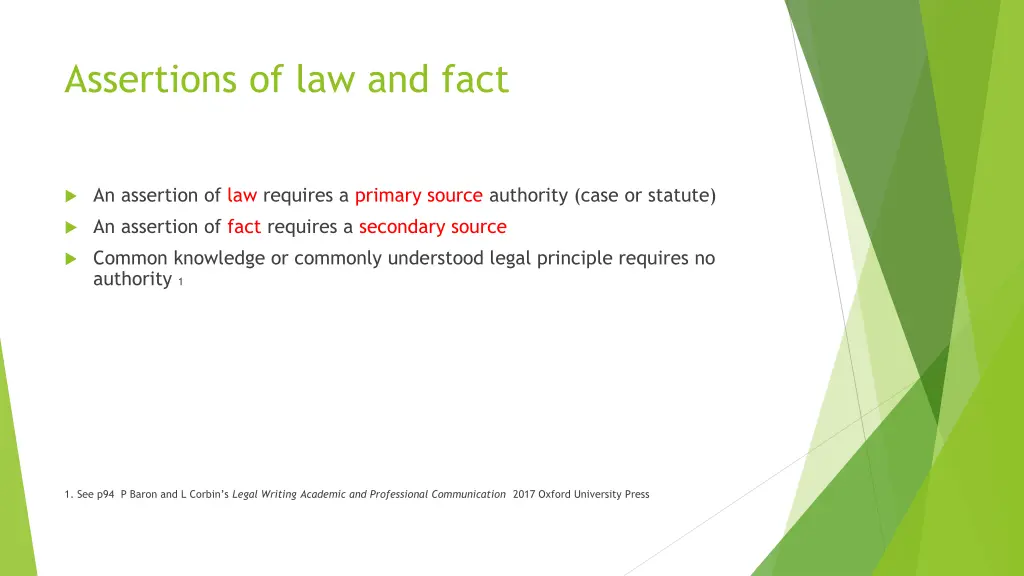 assertions of law and fact
