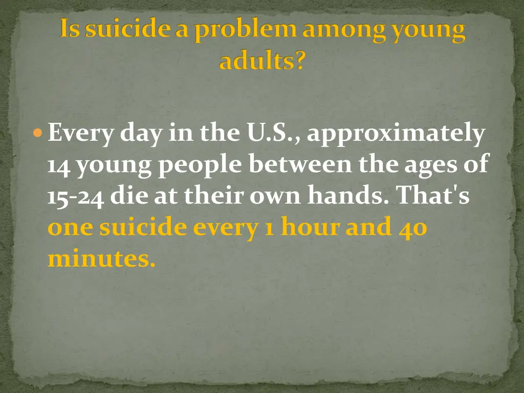 is suicide a problem among young adults 1