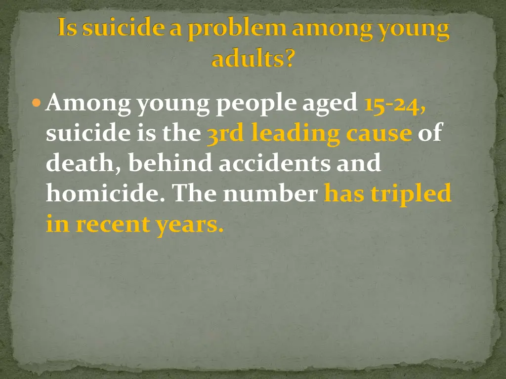 is suicide a problem among young adults