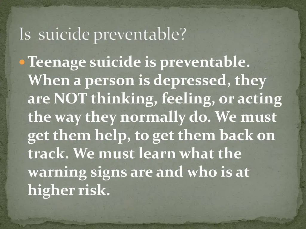 is suicide preventable