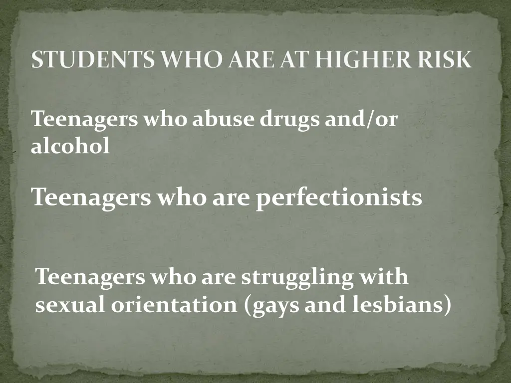 students who are at higher risk 2