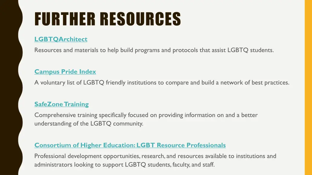 further resources