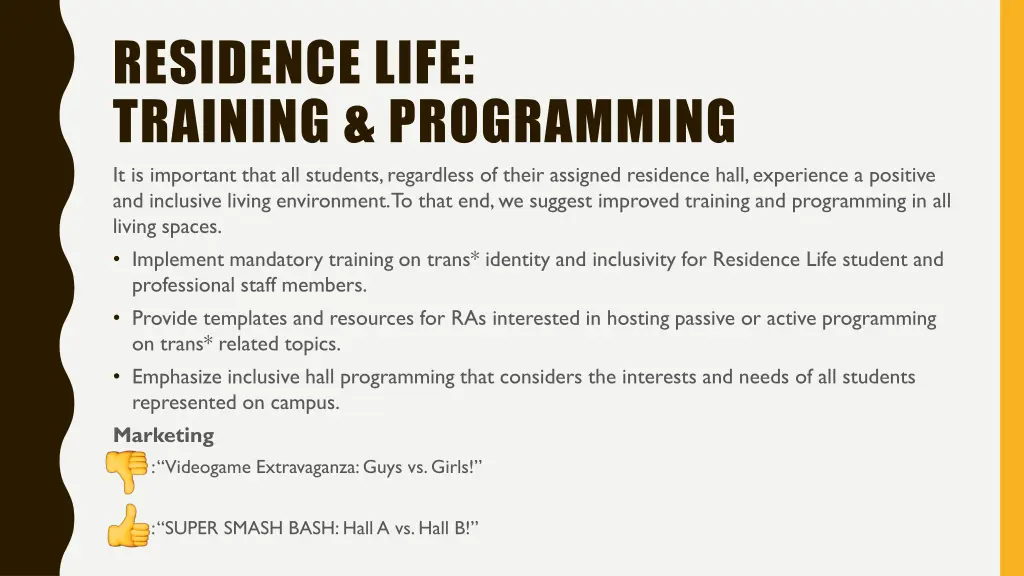residence life training programming