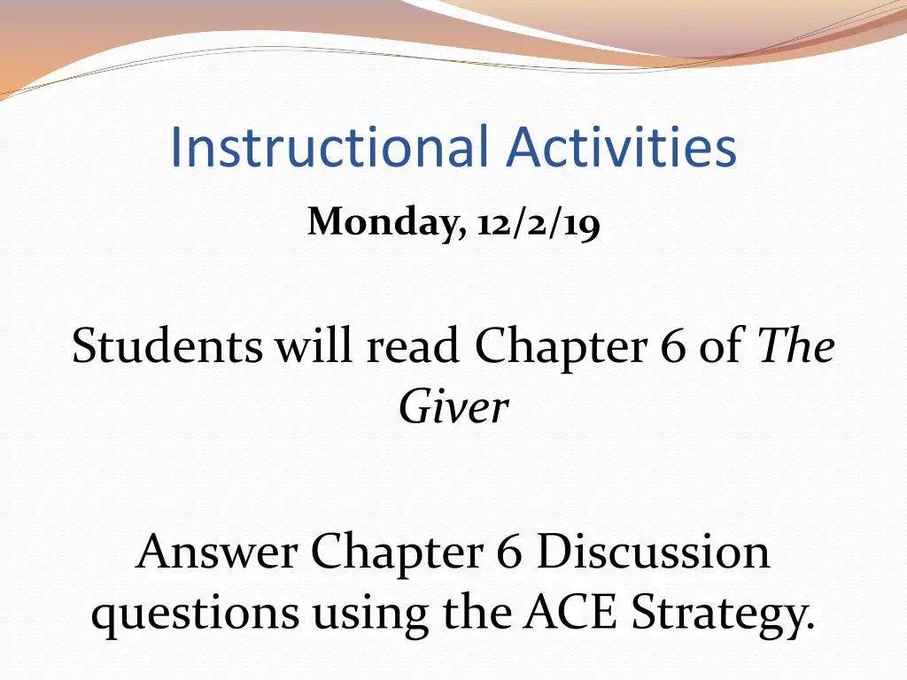 instructional activities