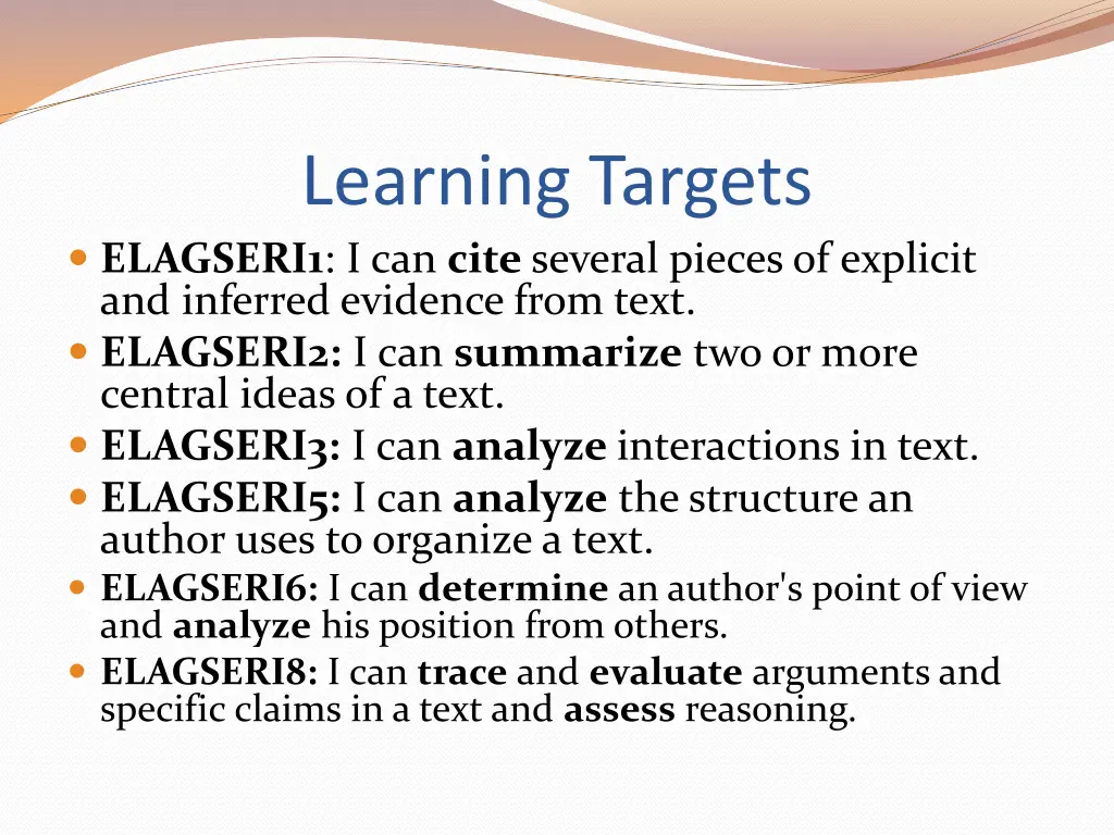 learning targets elagseri1 i can cite several