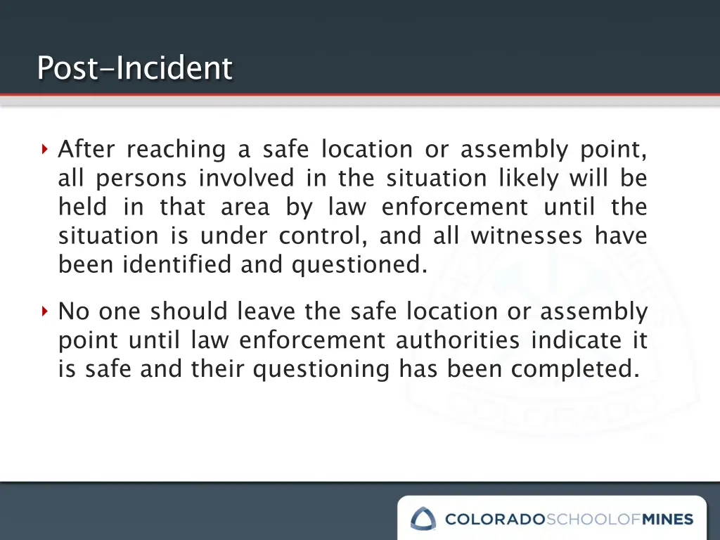 post incident