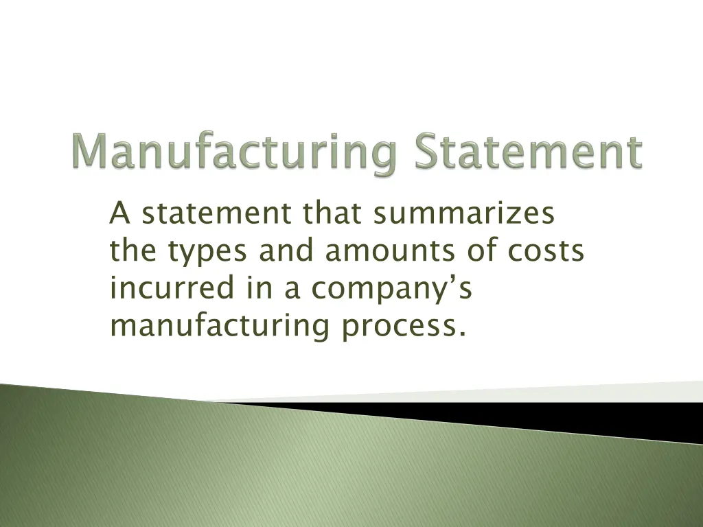 a statement that summarizes the types and amounts