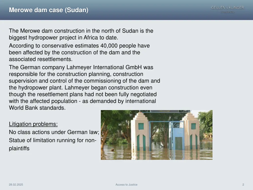 merowe dam case sudan