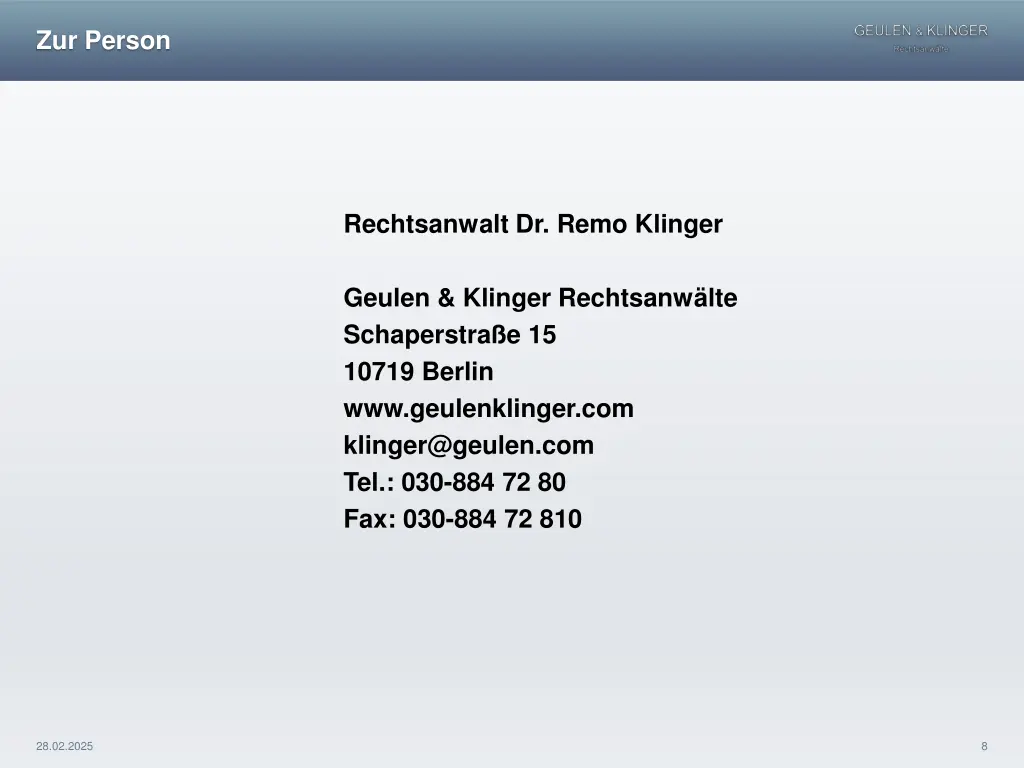zur person