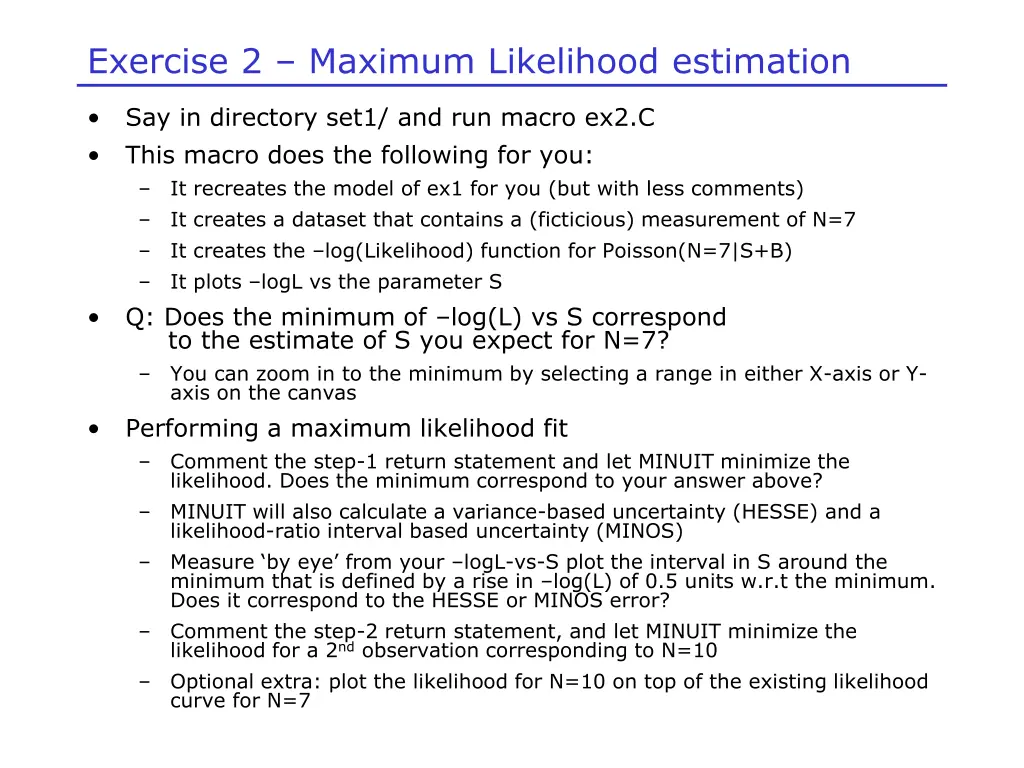 exercise 2 maximum likelihood estimation
