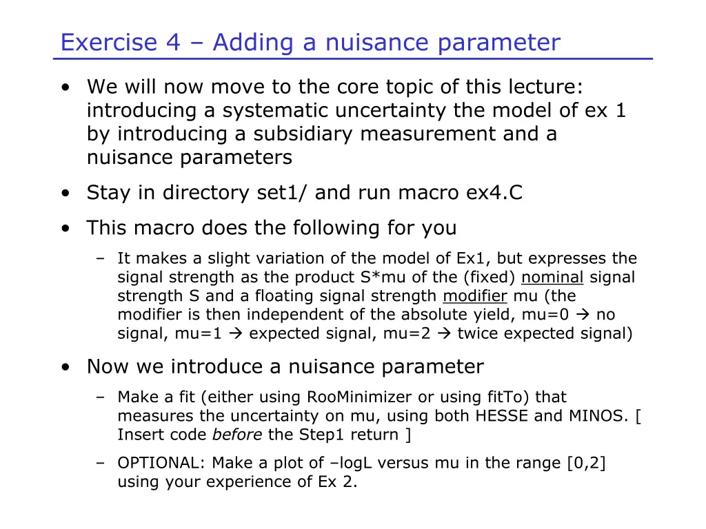exercise 4 adding a nuisance parameter