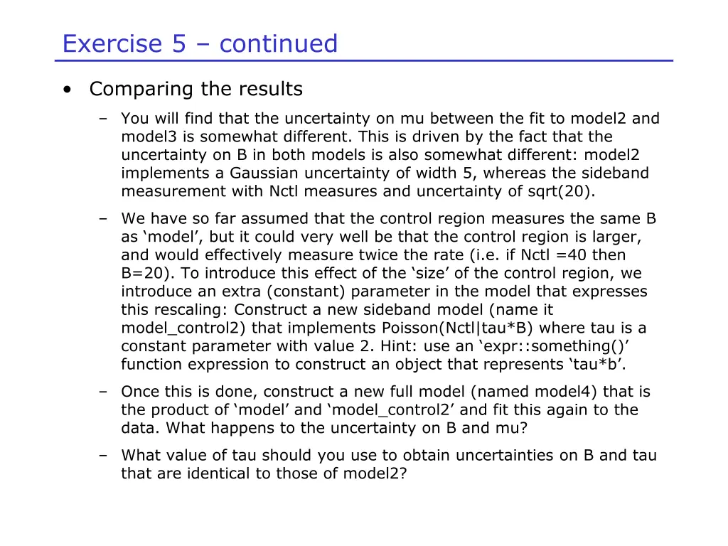 exercise 5 continued