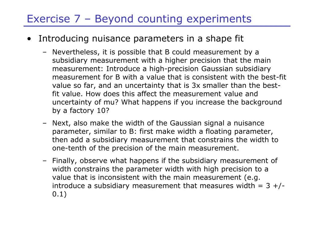 exercise 7 beyond counting experiments 1