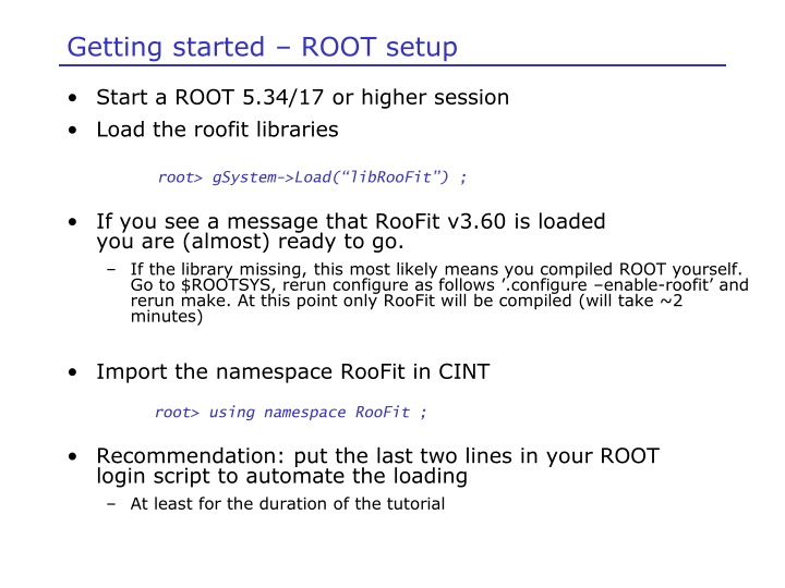 getting started root setup