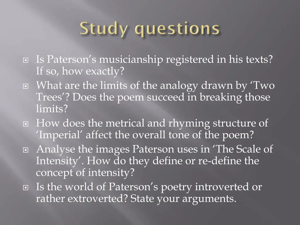 is paterson s musicianship registered