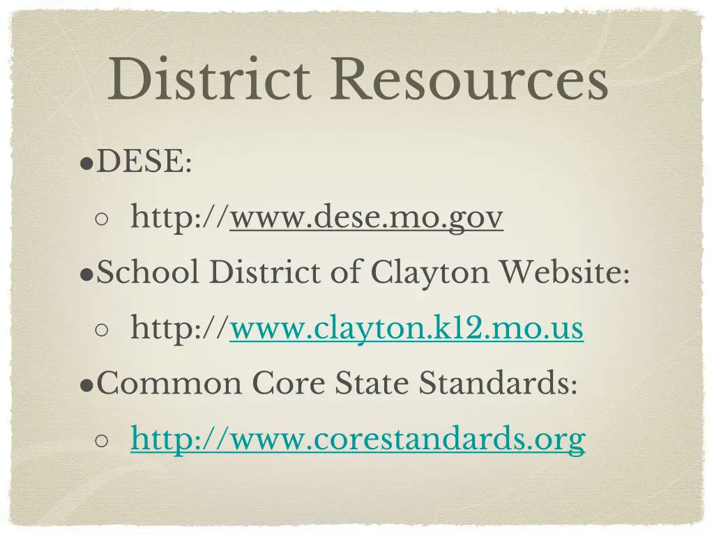 district resources