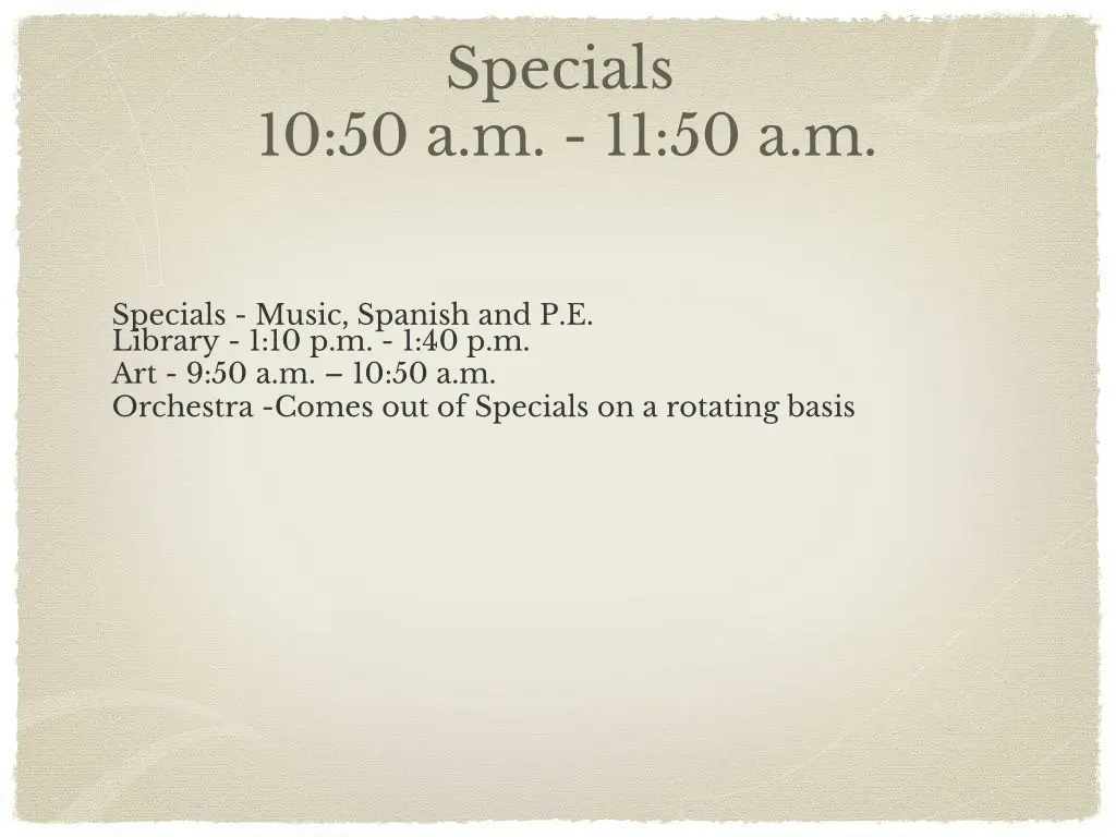 specials