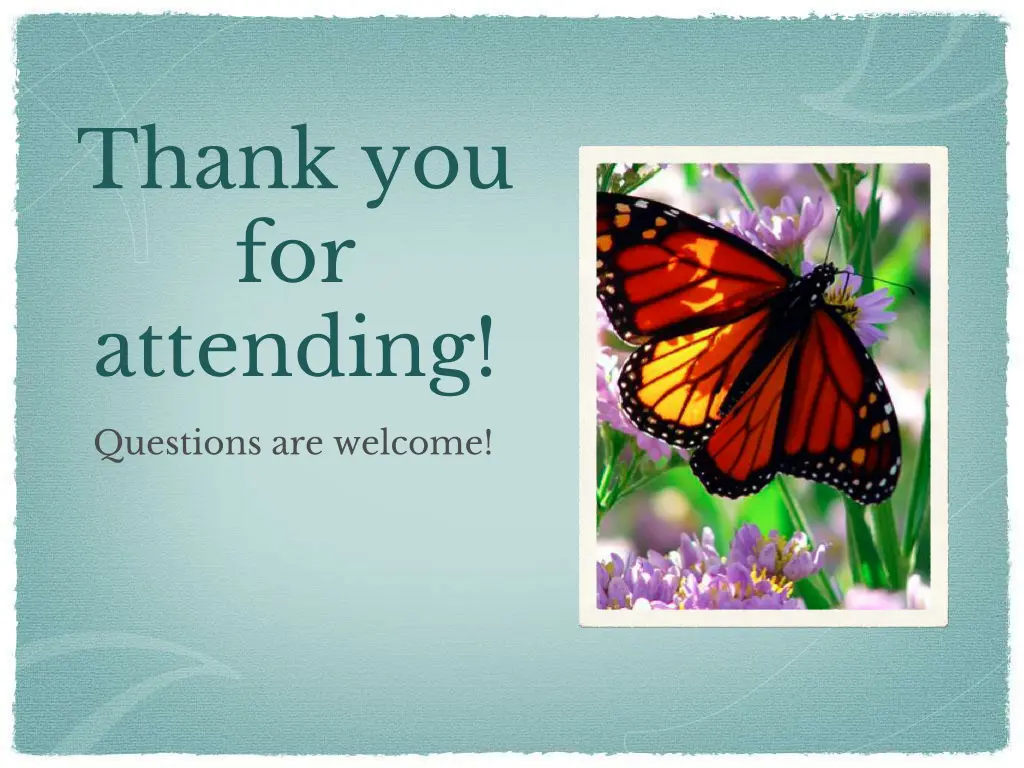 thank you for attending