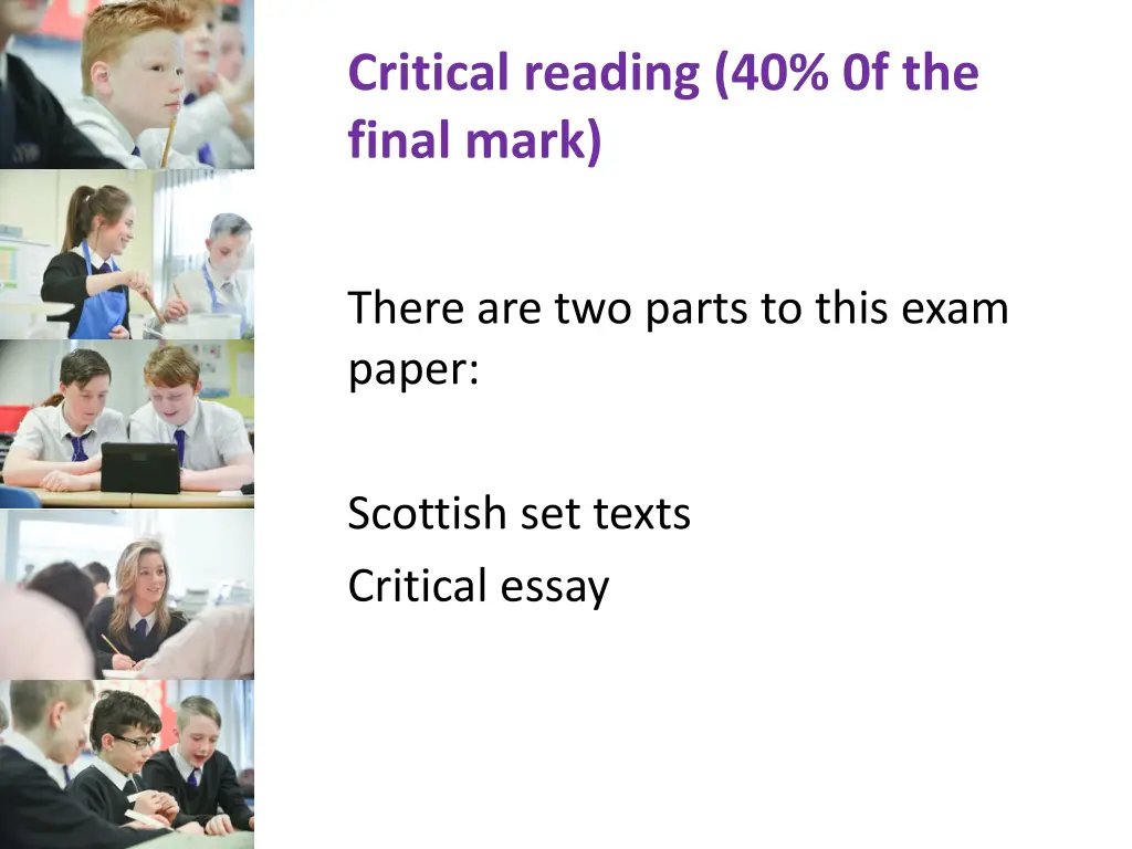 critical reading 40 0f the final mark