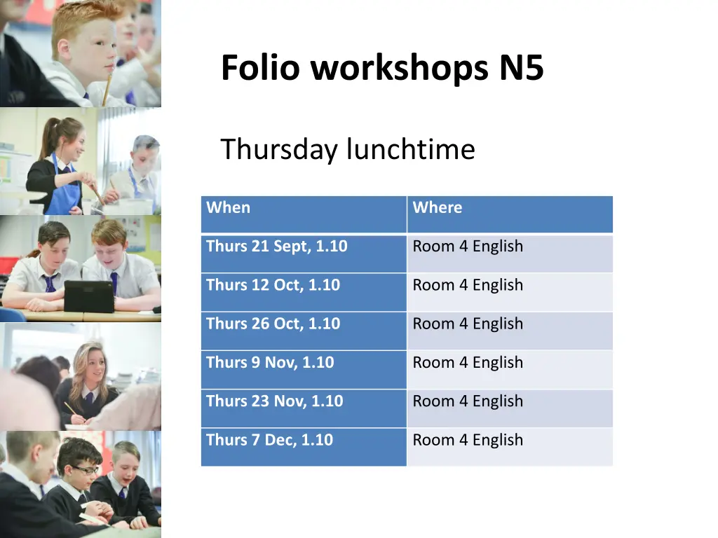 folio workshops n5