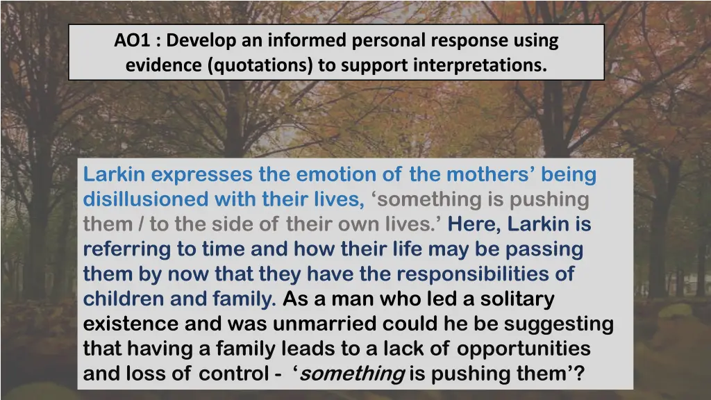 ao1 develop an informed personal response using
