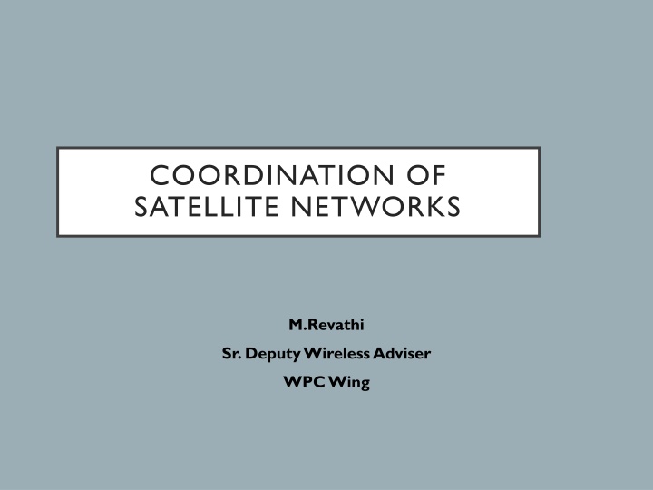 coordination of satellite networks
