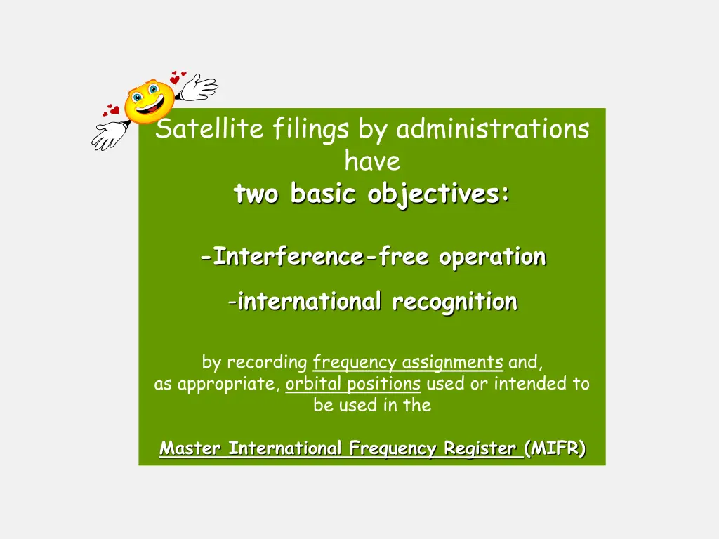 satellite filings by administrations have