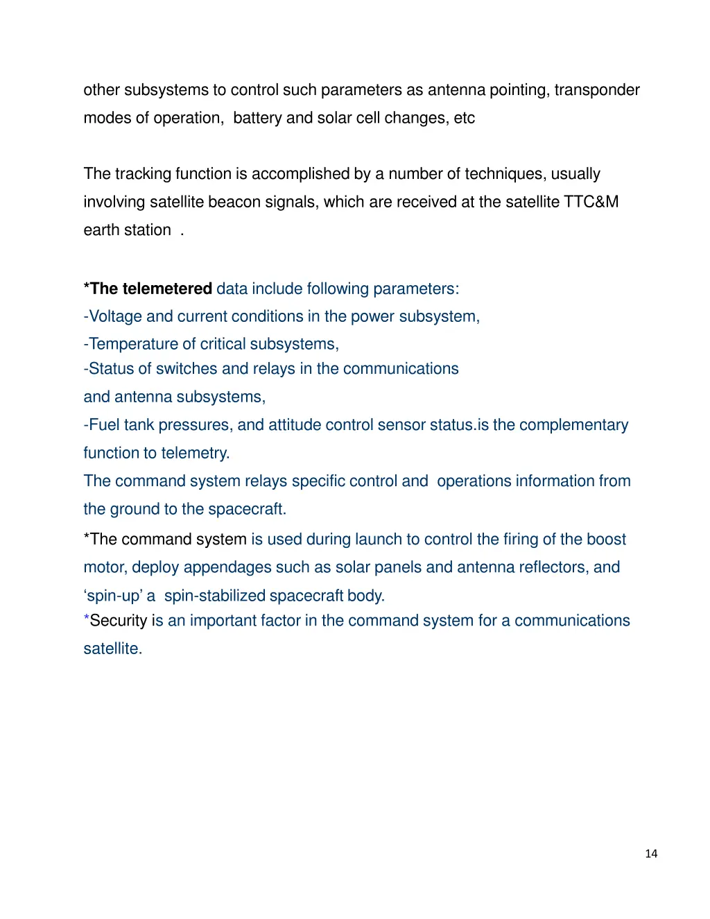 other subsystems to control such parameters