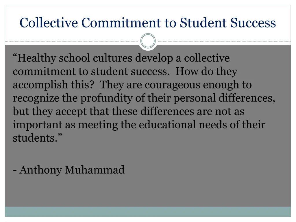 collective commitment to student success