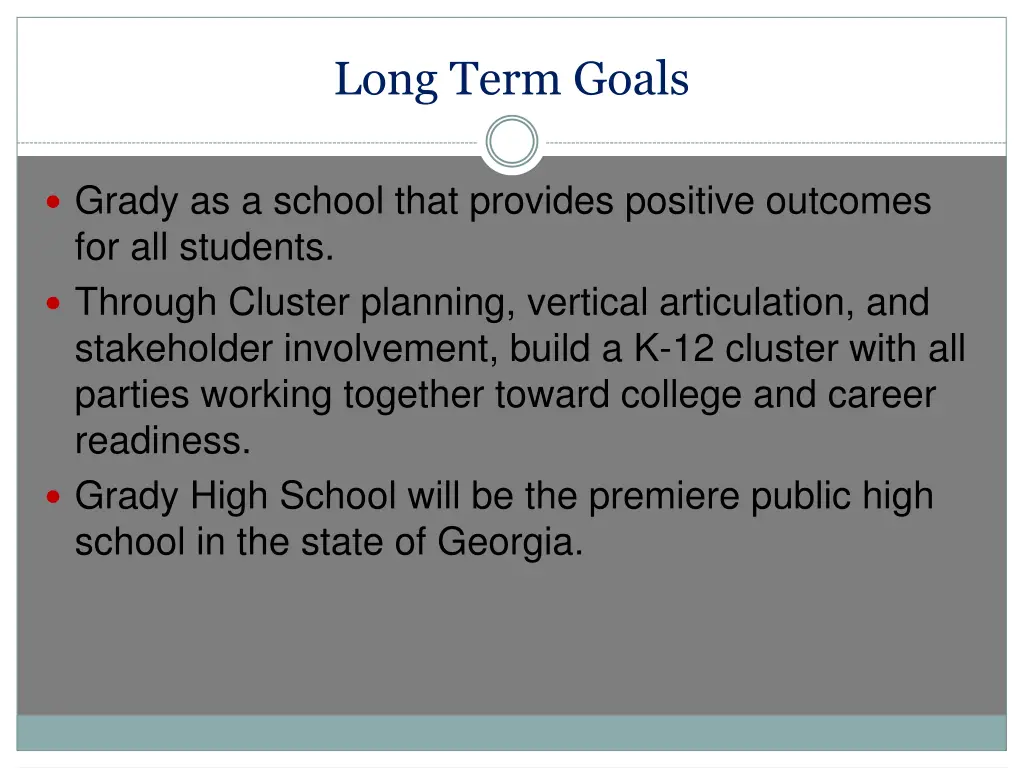 long term goals