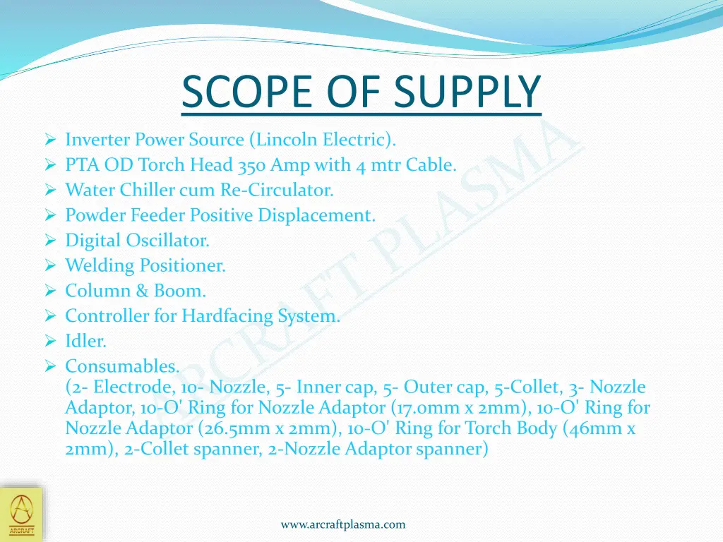 scope of supply