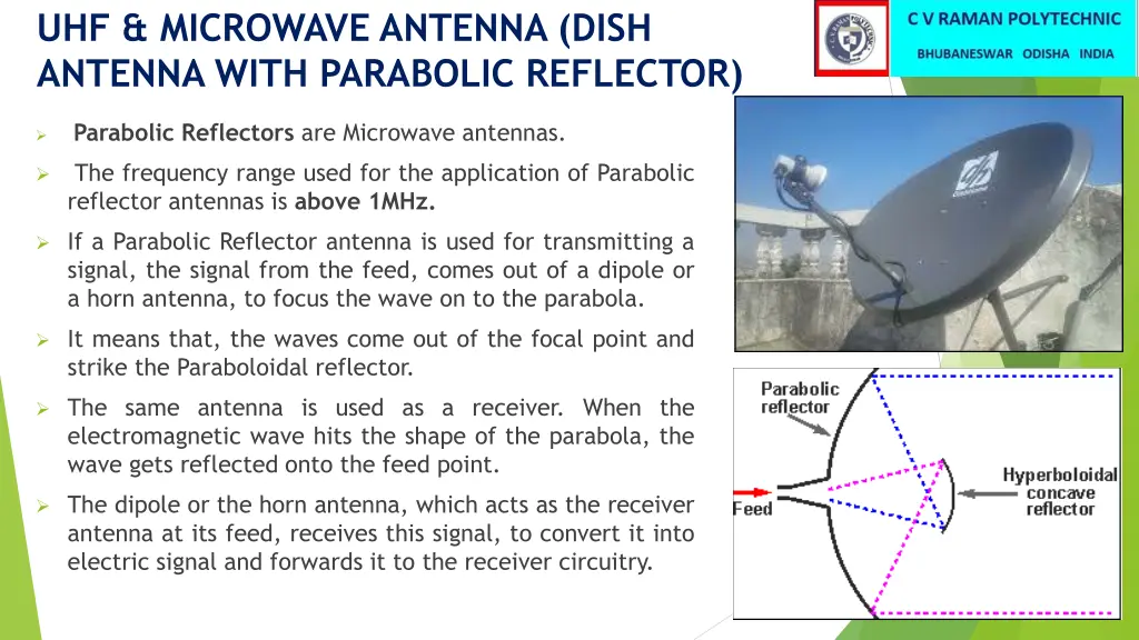 uhf microwave antenna dish antenna with parabolic