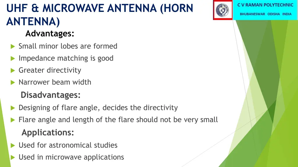uhf microwave antenna horn antenna advantages