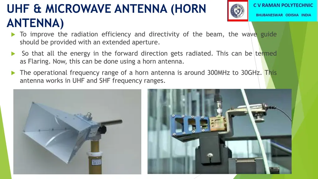uhf microwave antenna horn antenna to improve