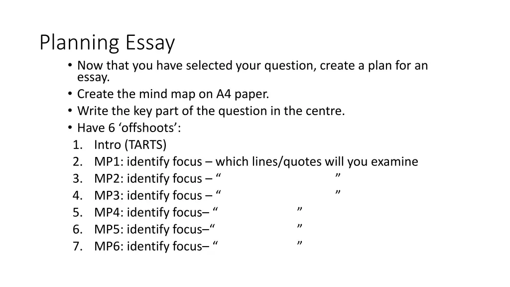 planning essay now that you have selected your