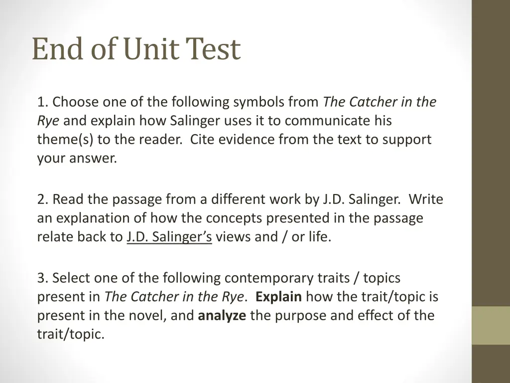 end of unit test 1