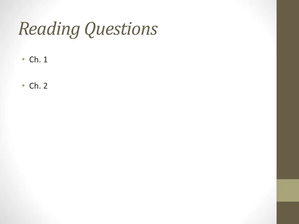reading questions