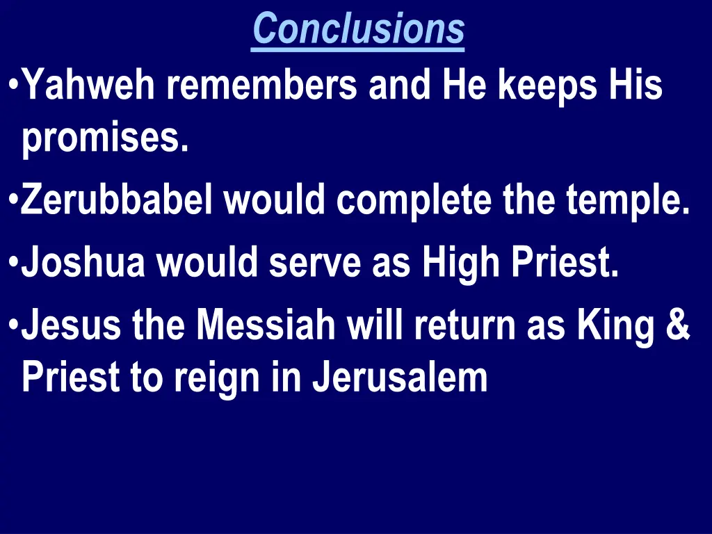 conclusions