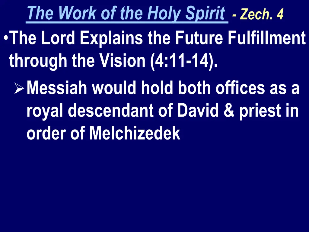 the work of the holy spirit zech 4 the lord 4