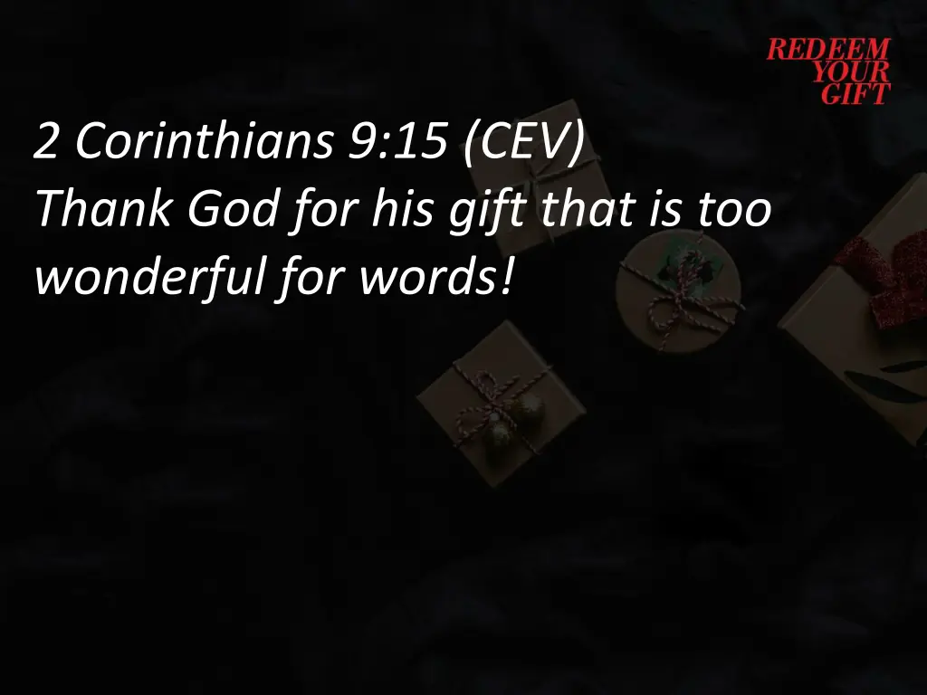 2 corinthians 9 15 cev thank god for his gift