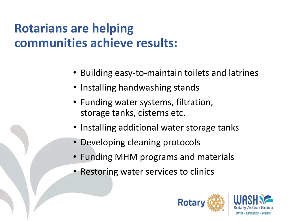 rotarians are helping communities achieve results