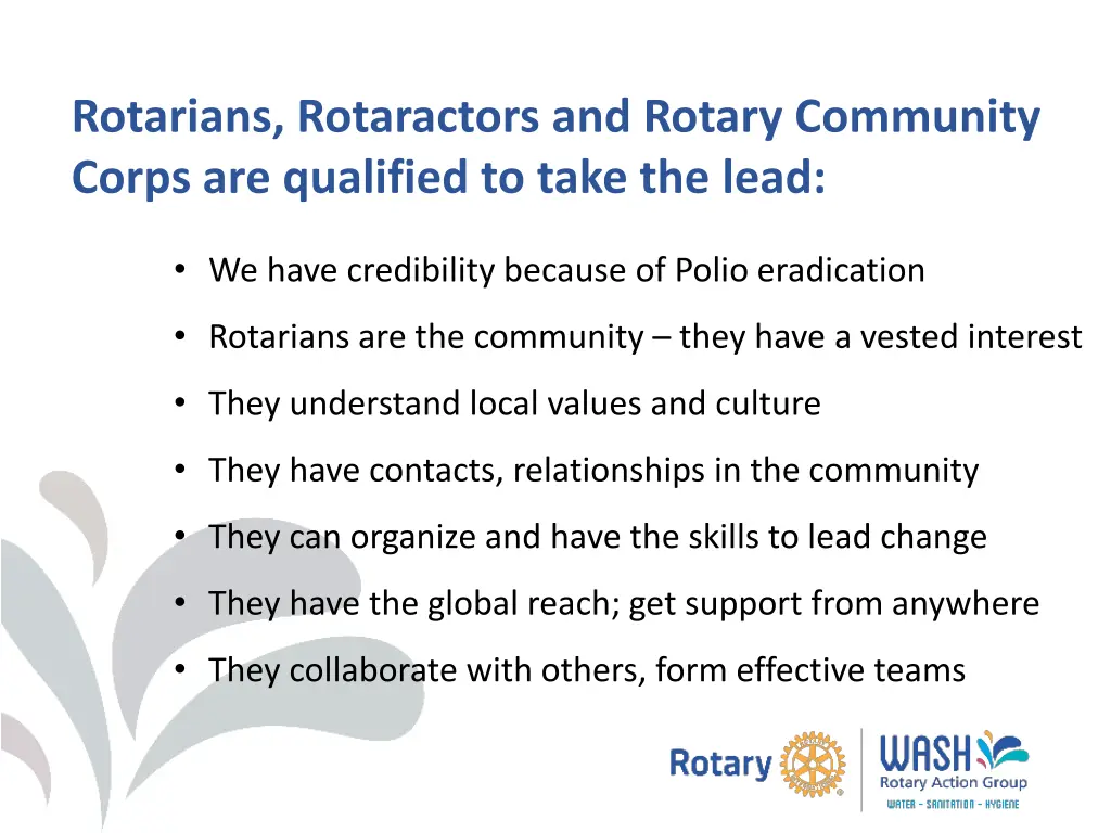 rotarians rotaractors and rotary community corps