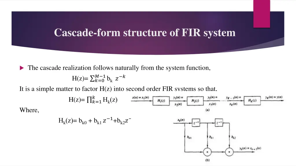 cascade form structure of fir system