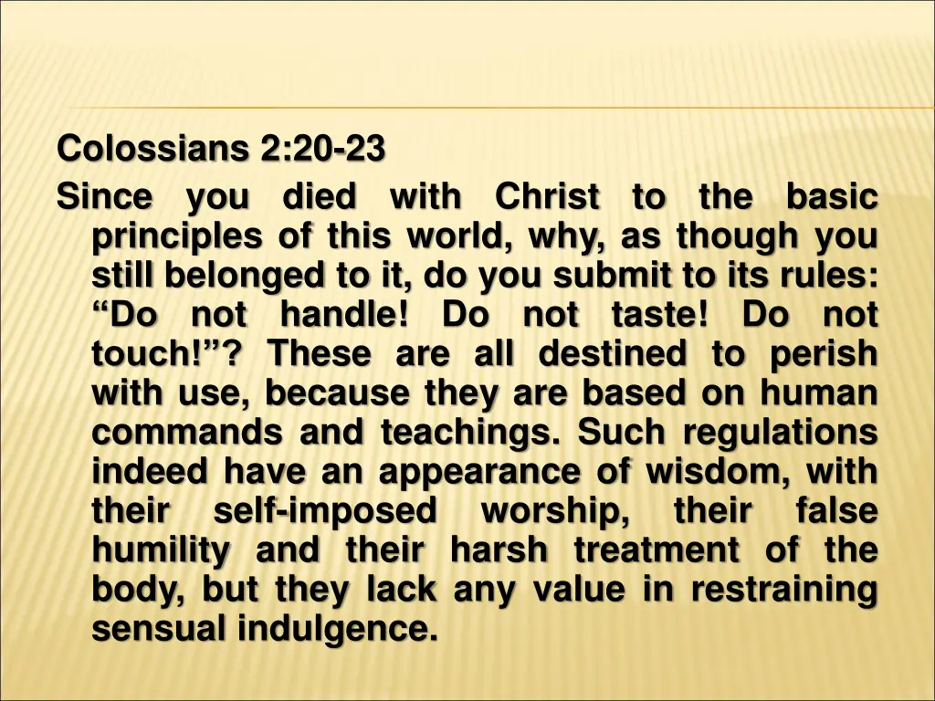 colossians 2 20 23 since you died with christ