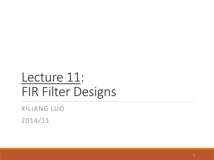 lecture 11 fir filter designs