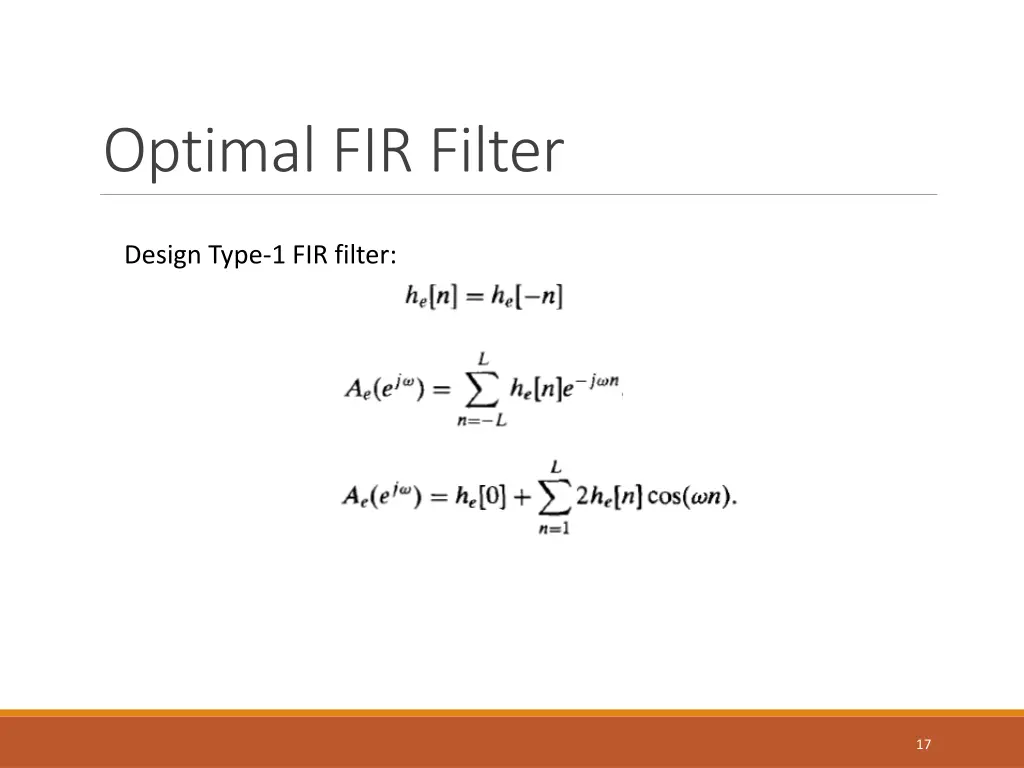 optimal fir filter