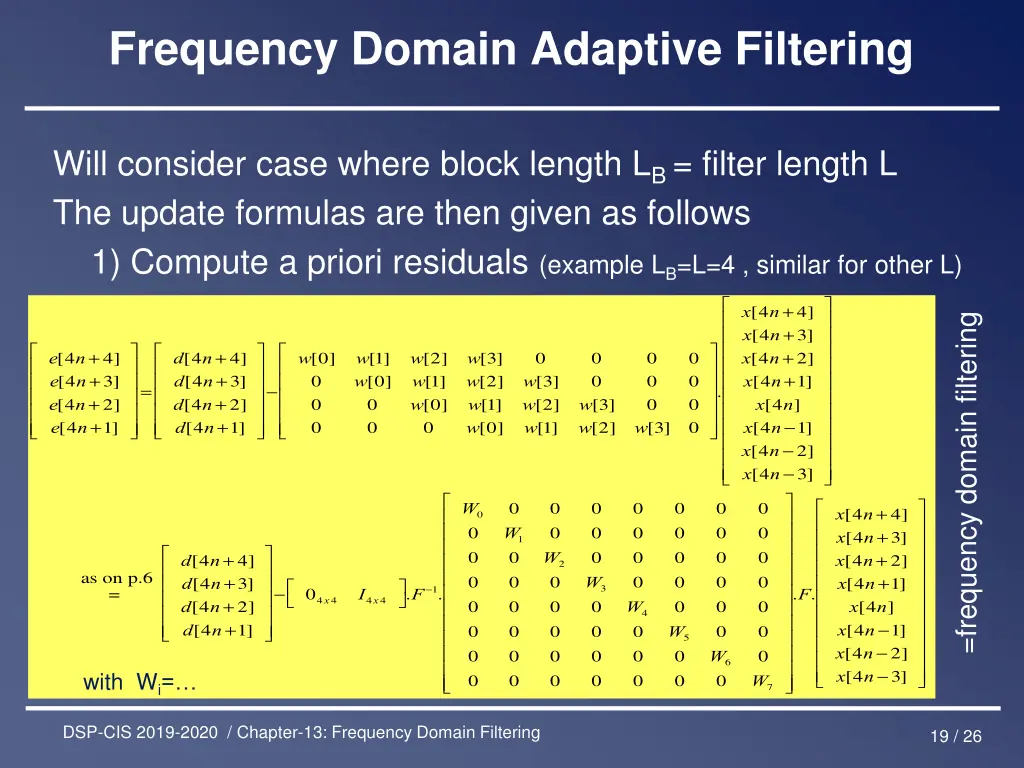 frequency domain adaptive filtering 2