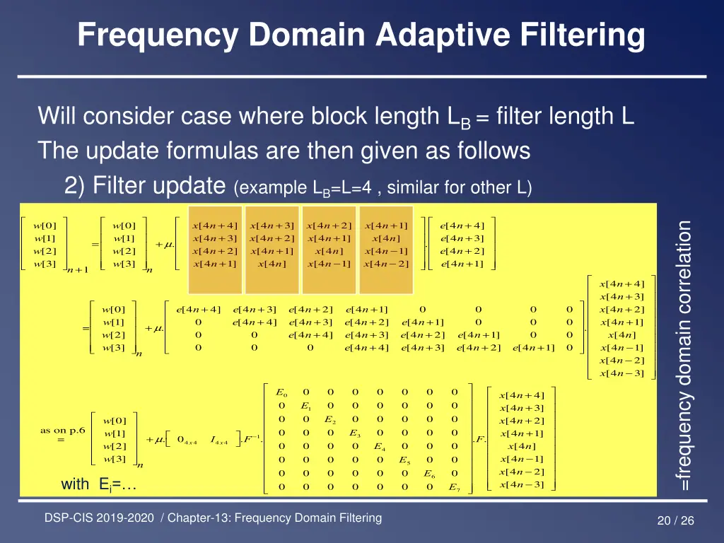 frequency domain adaptive filtering 3