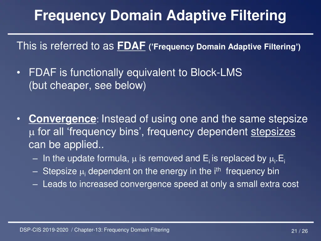 frequency domain adaptive filtering 4